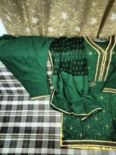 green banarsi 3 piece