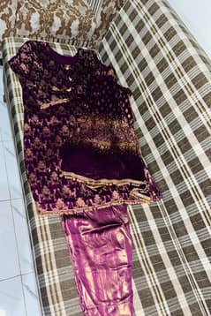 purple georgette banarsi dress