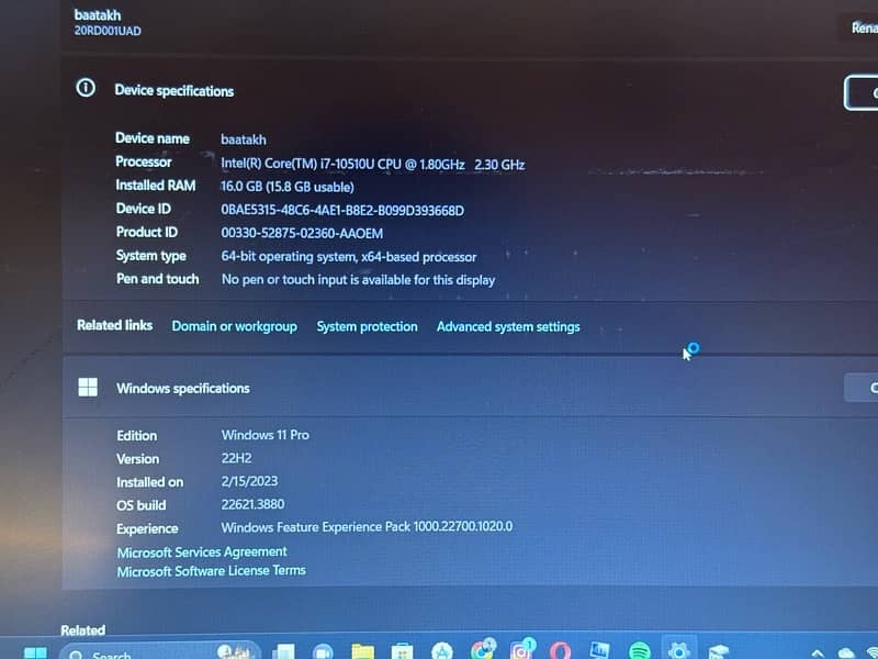 Lenovo E15 | i7 10th generation | 500 GB SSD 1 TB HDD | Windows 11 Pro 13