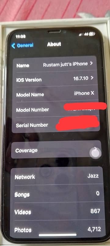 iPhone X pta approved 256gb 10