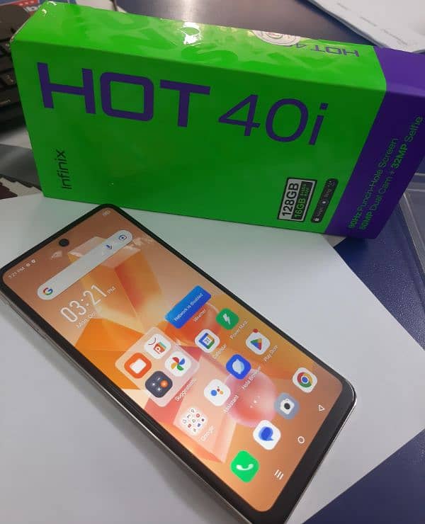 infinix hot 40i new box pack 16gb. 128gb Complete box 1 year warranty 1