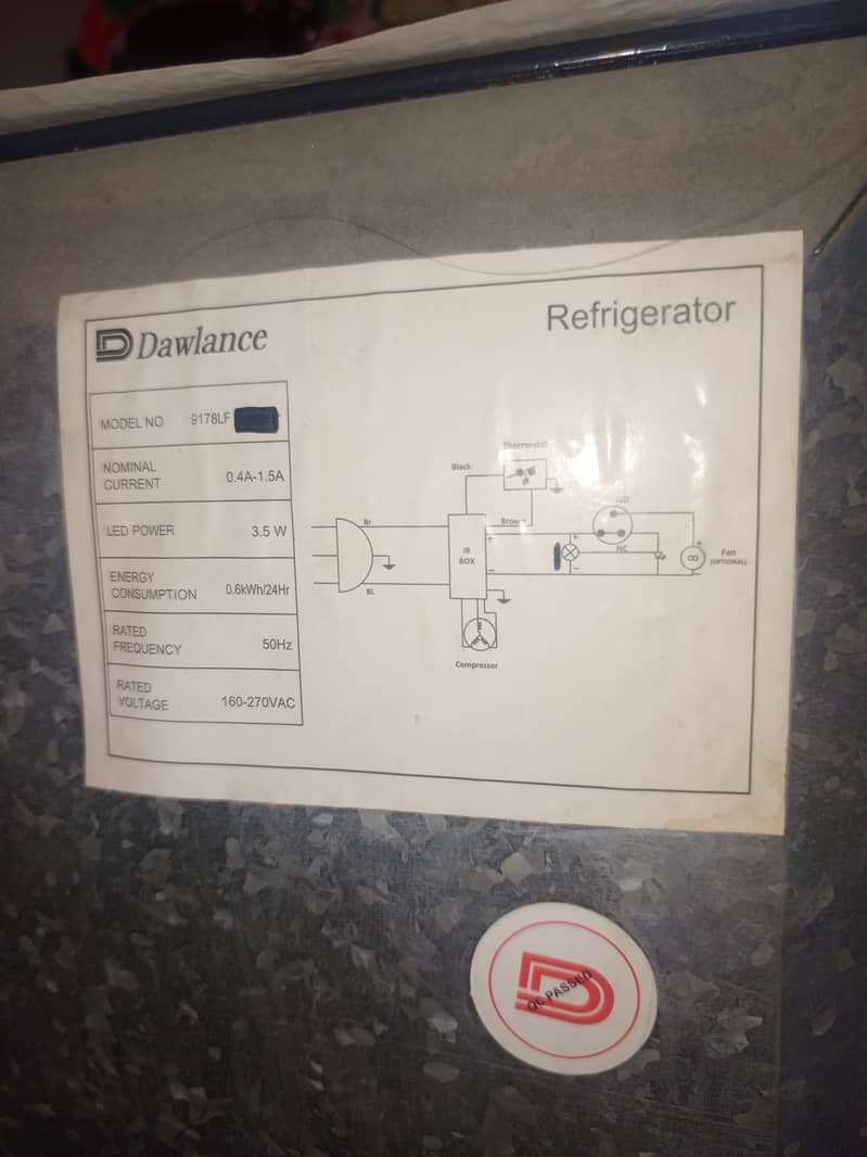 Dawlance refrigerator FL 9178 1