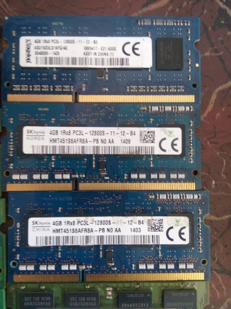 4GB  DDR3 PC3L 12800MHZ LAPTOP RAM 5