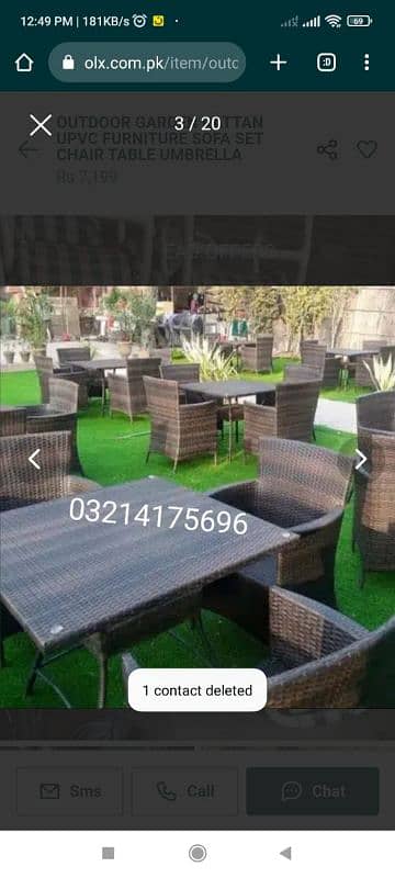 RATTAN OUTDOOR GARDEN UPVC FURNITURE SOFA SET CHAIRS TABLE UMBRELLA 13