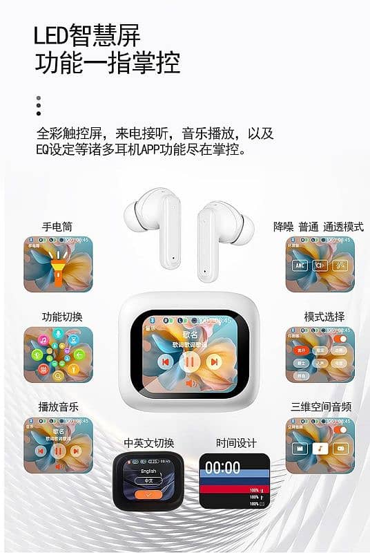 M6 digital _ Hot selling _ touch control noice reduction earbud 4