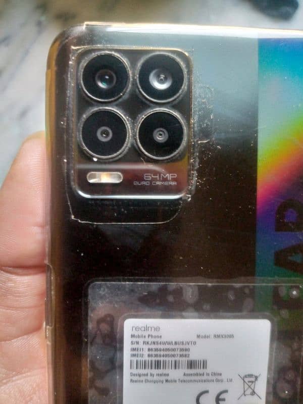 Realme 8 with box only 10/8.5 condition price dead final 03092134933 2