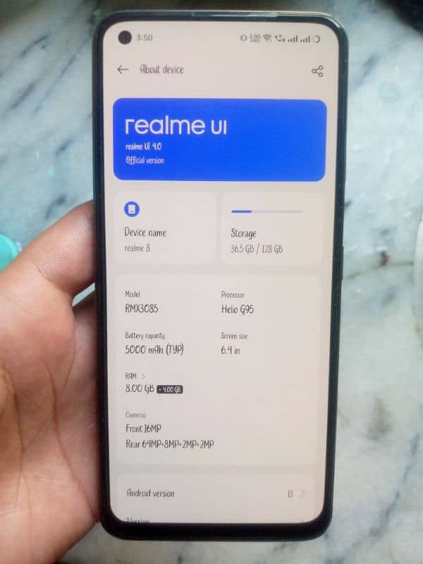 Realme 8 with box only 10/8.5 condition price dead final 03092134933 4