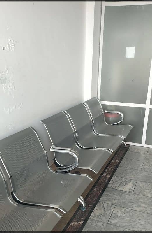 stainless steel visitors chair 3 seater 1