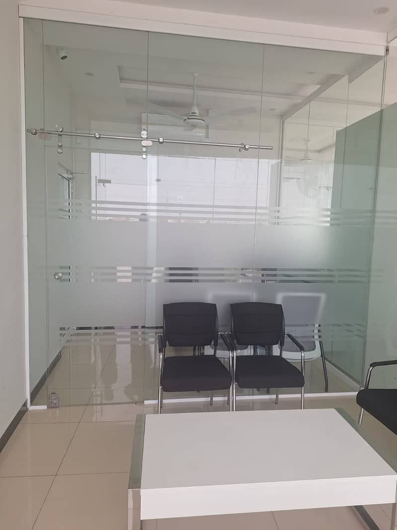 12 mm Glass with slideing door for office use 1