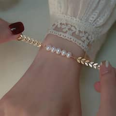 Leaf gold bracelet for girld 0