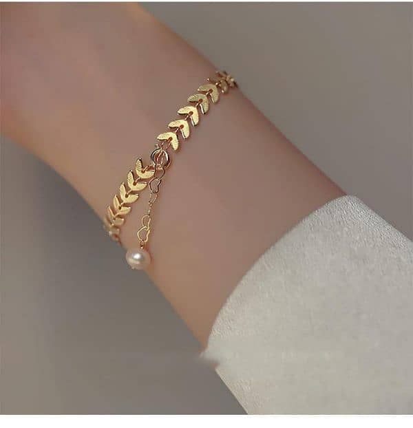 Leaf gold bracelet for girld 3