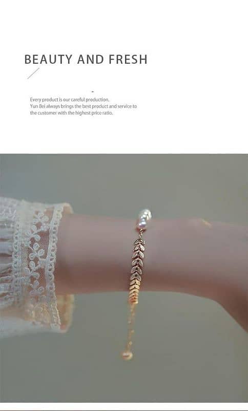 Leaf gold bracelet for girld 5