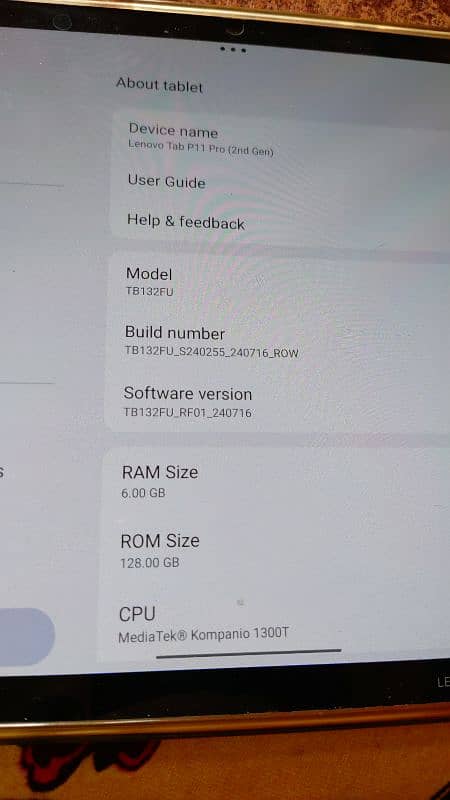 Lenovo tab p11 2nd Gen 6gb 128 gd 4