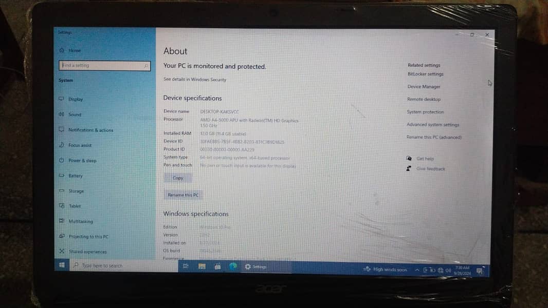 Acer laptop AMD 5th Generation 12 GB RAM for sale 4