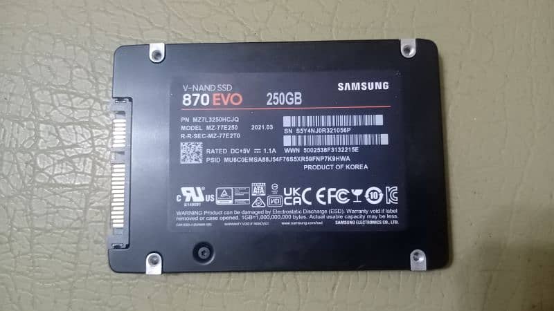 Samsung evo 870 250 GB 1