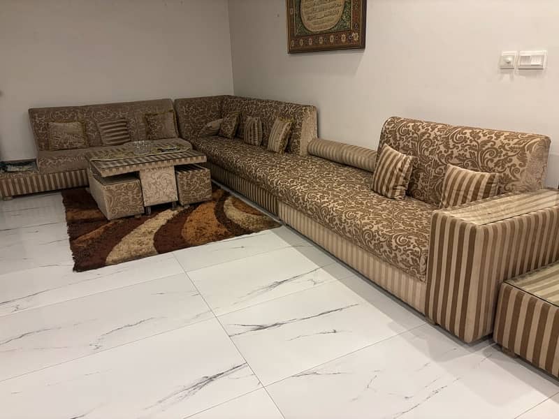 10 seater L shape sofa set with tables 3