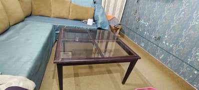 sofa table wooden with 4 Mirrors 0