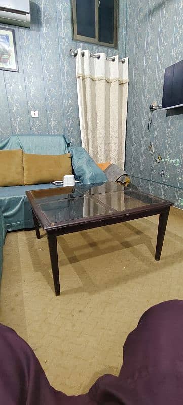 sofa table wooden with 4 Mirrors 2