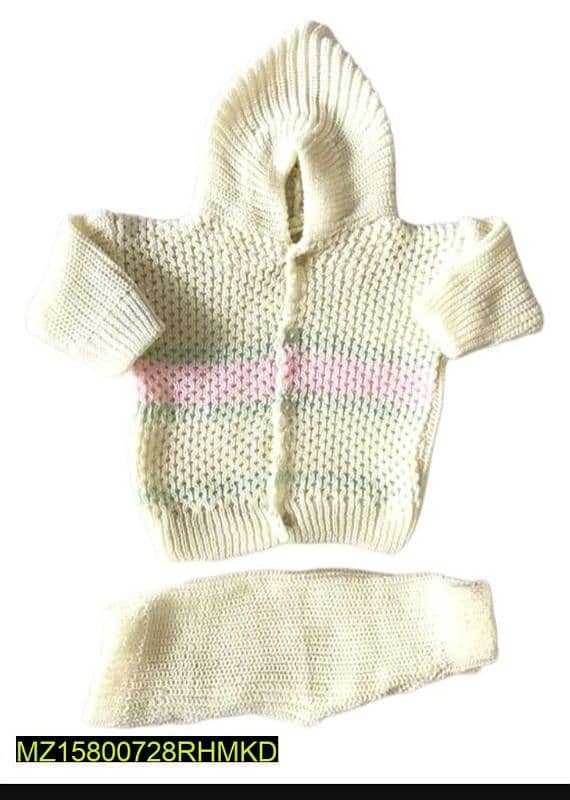 2Pcs New Born Baby Stitched Hoodies And Trousers Girls&Boys 4