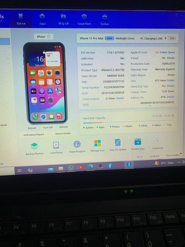 iphone 11 pro max 10/10 factory unlock 64 gb 81 health 5