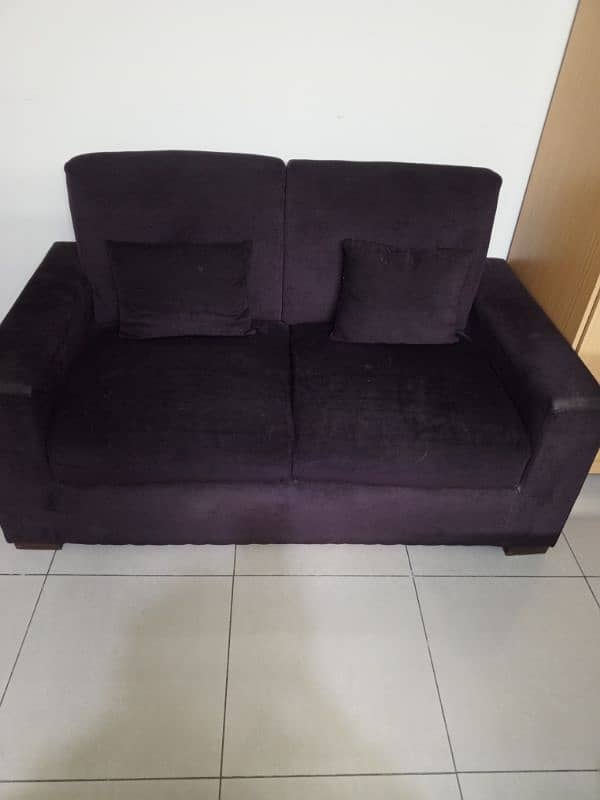 Dark brown sofa set. 1