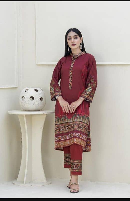 2Pcs Women's unstitched Linen Printed Suit 8