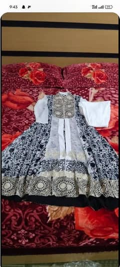 full theard work embroidered dress