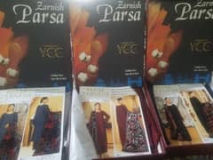 Zarnish Parsa  Doriya linen chicken karri 3 piece suit