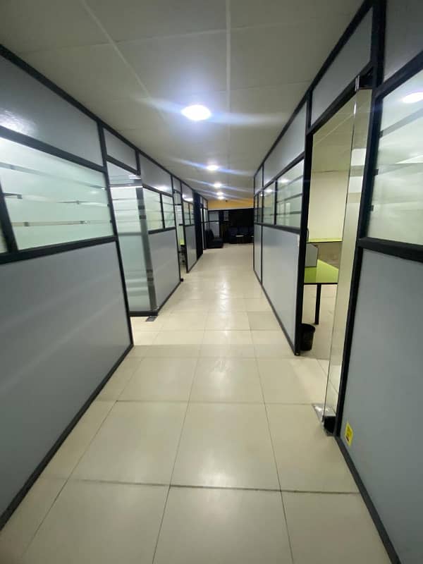 furnish Office for rent in DHA for (Call center + Software house + Marketing office and other setup as you want) 1