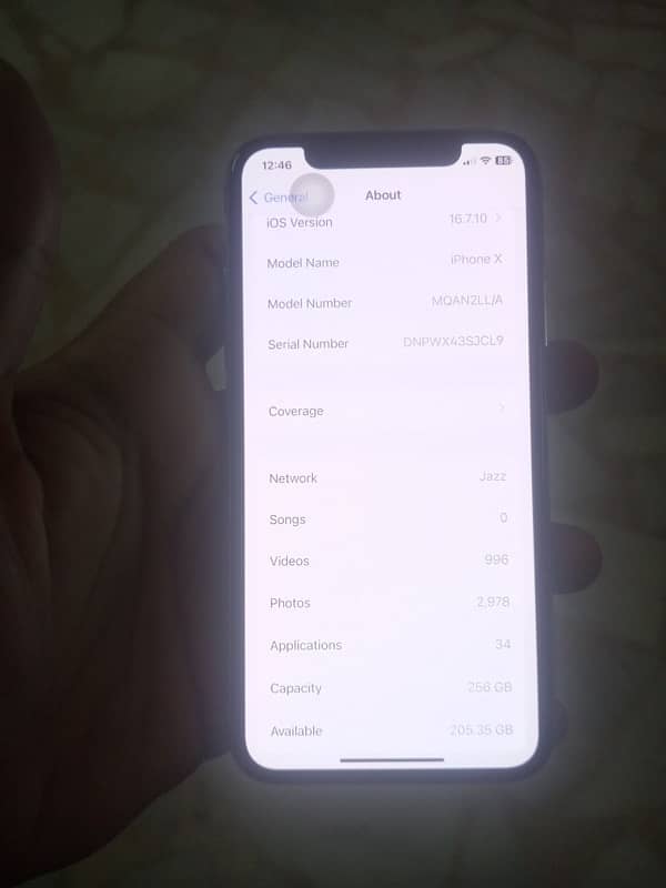 iPhone x 256gb pta approved 3