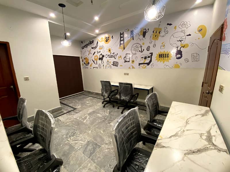 furnish Office for rent in johar town for (Call center + Software house + Marketing office and other setup as you want) 3