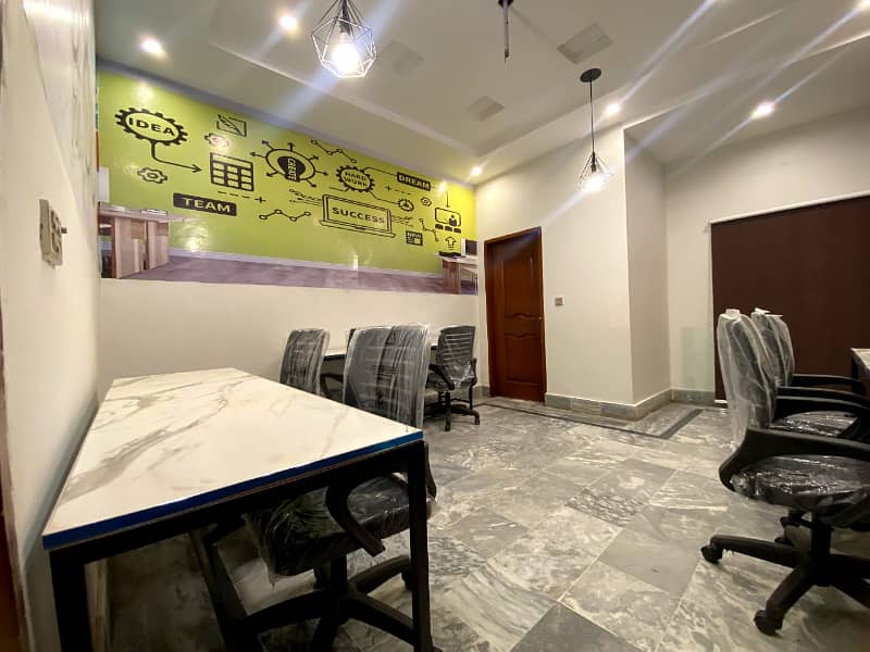 furnish Office for rent in johar town for (Call center + Software house + Marketing office and other setup as you want) 4