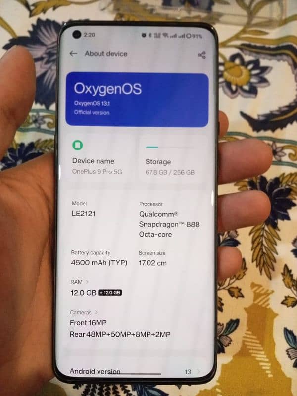 OnePlus 9 pro 14 version 12/256 2