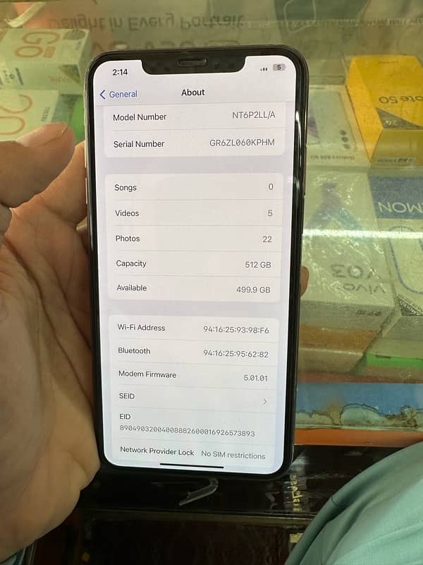 iPhone XS Max 512gb 87health non pta signal plus E sim only set 2