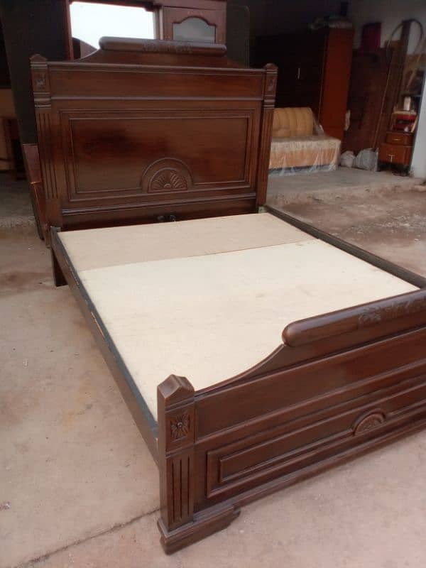 Queen size bed with a side table 1