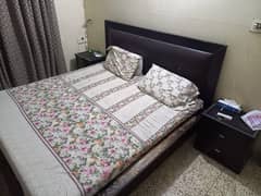 King Size Bed with Mattress, Dresser & Wardrobe