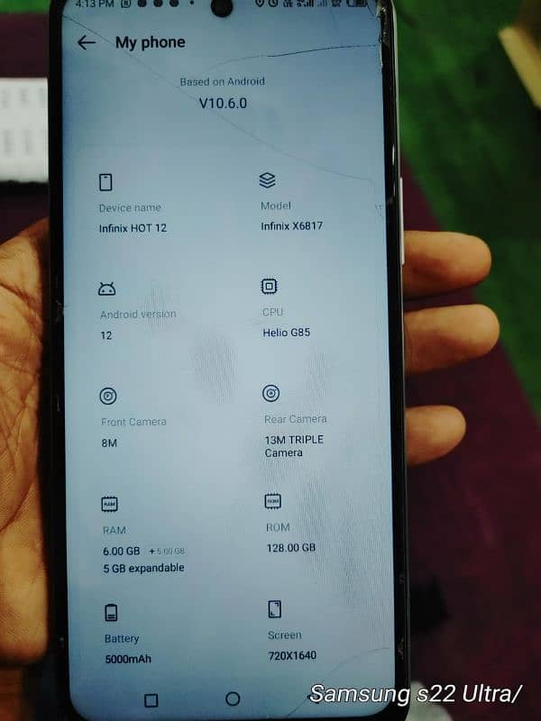 infinix hot 12 6+5gb ram and 128gb memory 0