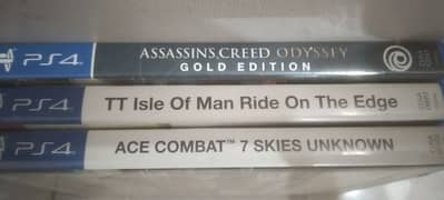 Assassin's Creed Odyssey GOLD, TT, Ace Combat PS4 games disc 0