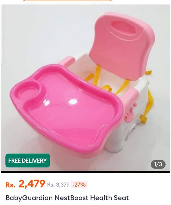 Baby seating chair in pink color 4