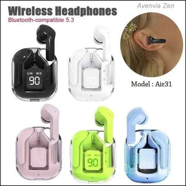 Price: 1250/- (Free Delivery) Air39 Transparent Bluetooth 5.3 Earbuds! 0