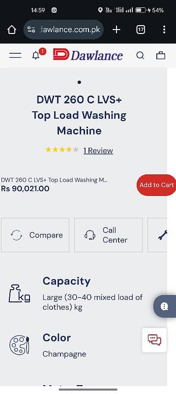 Dawlance Fully Automatic Washing Machine DWT 260 C LVS+ 4