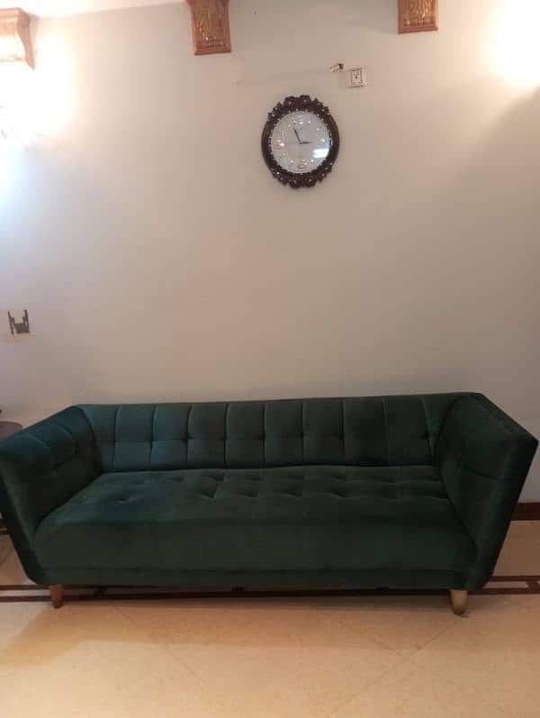 9 seater stylish green colour sofas 1