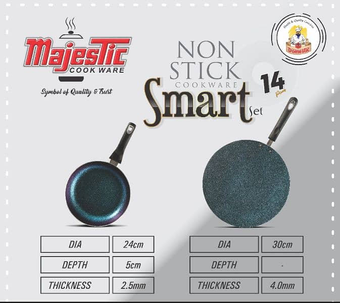 Original majestic 14pcs non stick and original salina lawn 3pc 3