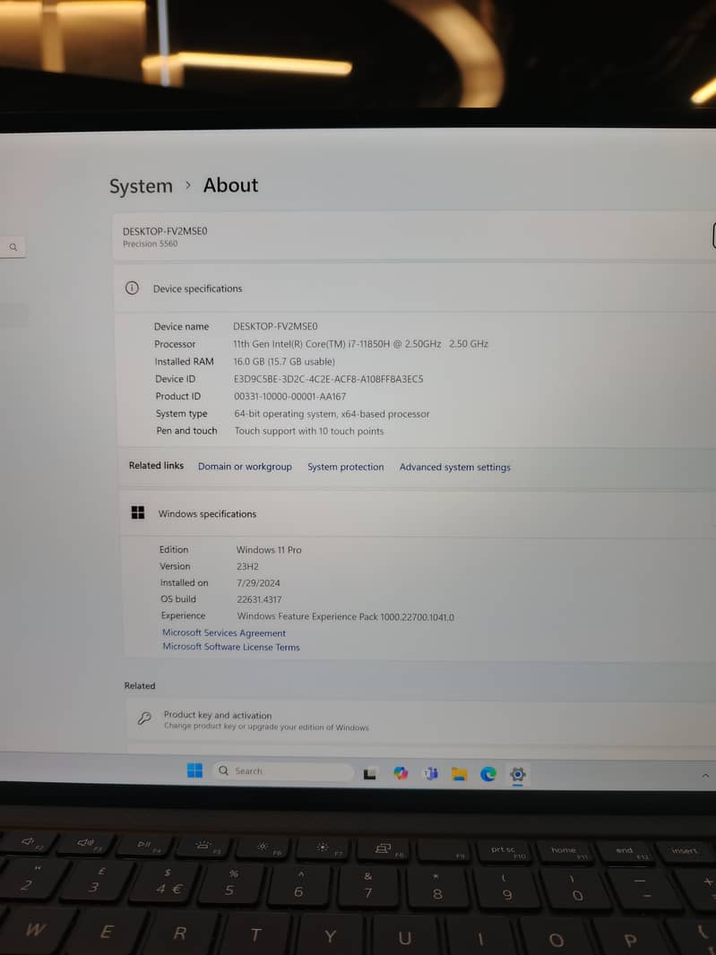 Dell Precision 5560 | i7 11th Gen 11850H CPU | 4k Touch Display 7