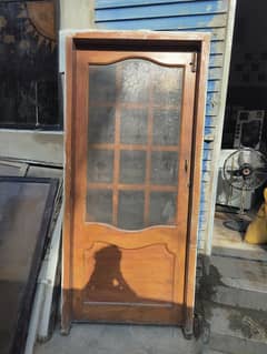 Wooden door urgent sale with jass chokat