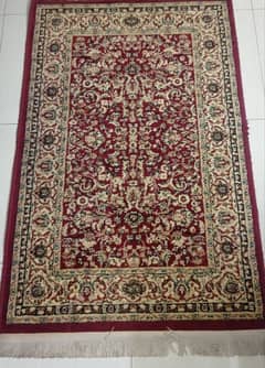 Maroon and Beige Rug