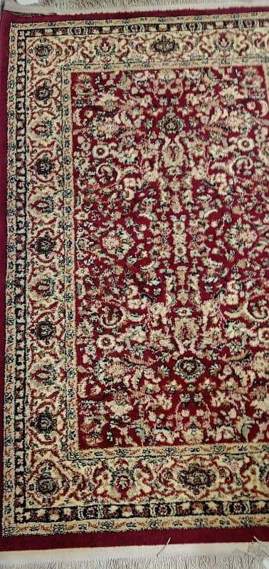 Maroon and Beige Rug 1