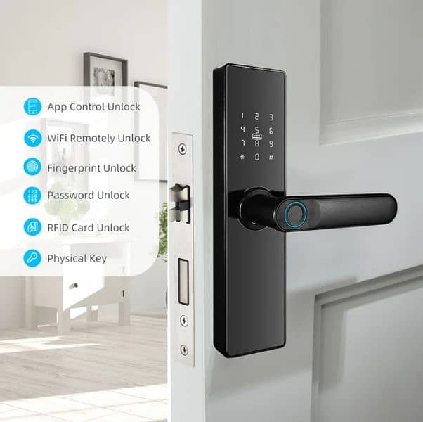 smart fingerprint card password electric door lock airbnb apartment 0