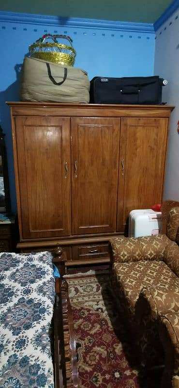 King size bed,show case, Cupboard,three set tables, dressing table 6