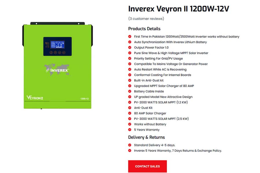 Inverex Veyron II- 1.2 Kw-12V Mppt Solar Inverter 0